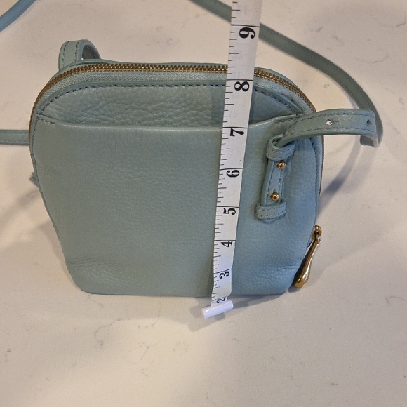 HOBO Crossbody Bag in Light Blue with Gold Accents - Picture 11 of 12